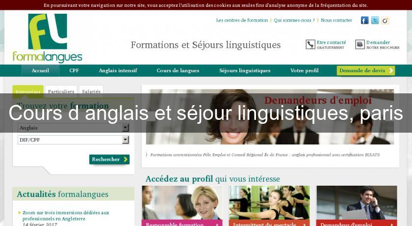 Cours d'anglais et séjour linguistiques, paris Cours d'anglais et séjour linguistiques, paris