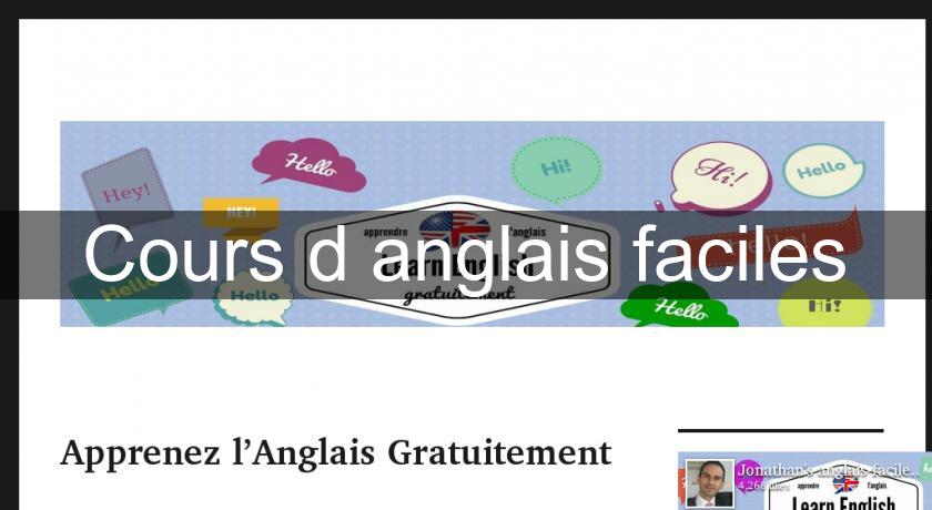 Cours d'anglais faciles Cours d'anglais faciles