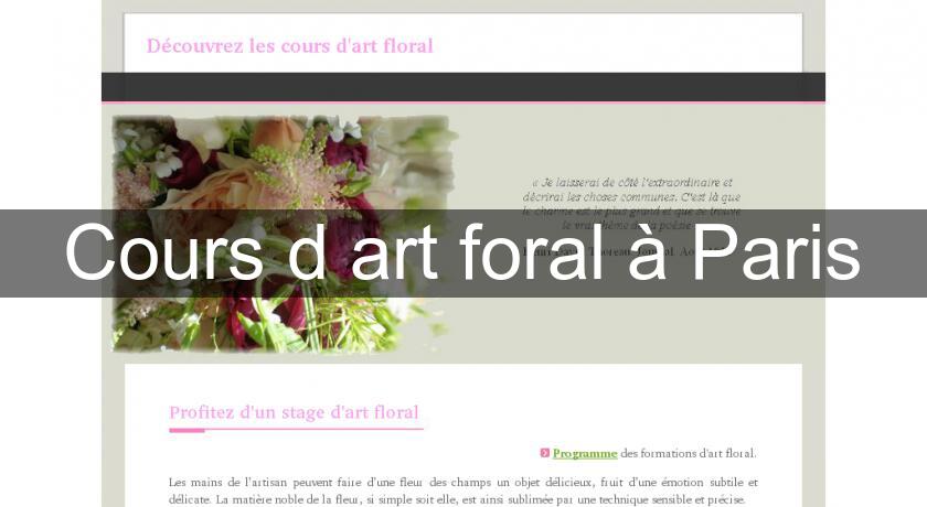 Cours d'art foral à Paris Cours d'art foral à Paris