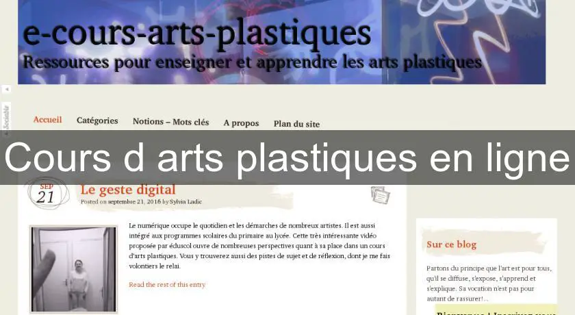 Cours d'arts plastiques en ligne