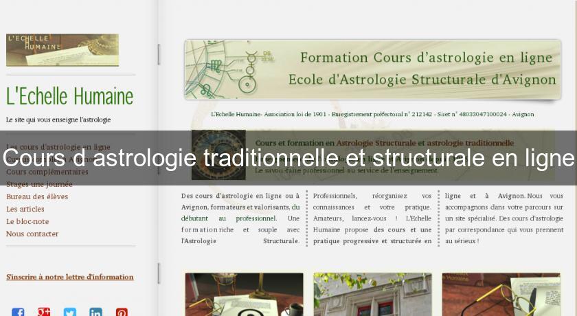 Cours d'astrologie traditionnelle et structurale en ligne Cours d'astrologie traditionnelle et structurale en ligne
