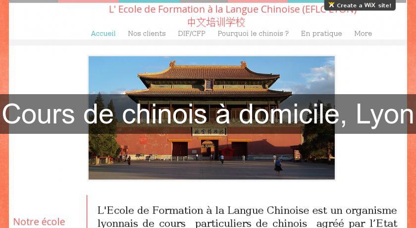 Cours de chinois à domicile, Lyon