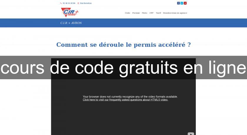 cours de code gratuits en ligne cours de code gratuits en ligne