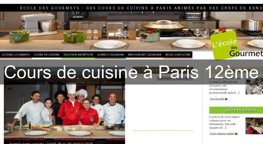 Cours de cuisine à Paris 12ème