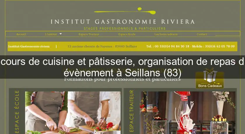 cours de cuisine et pâtisserie, organisation de repas d'évènement à Seillans (83)