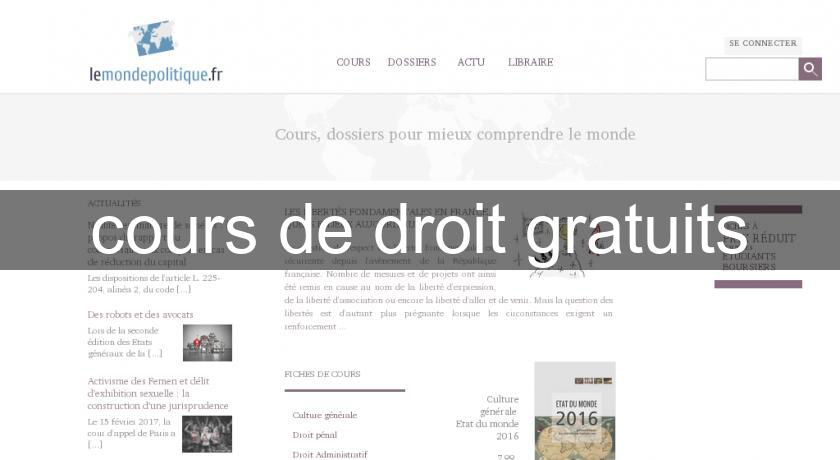 cours de droit gratuits