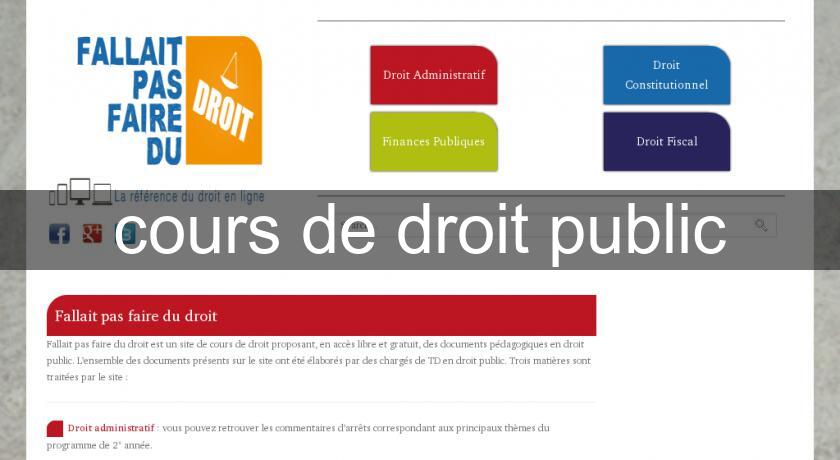 cours de droit public cours de droit public