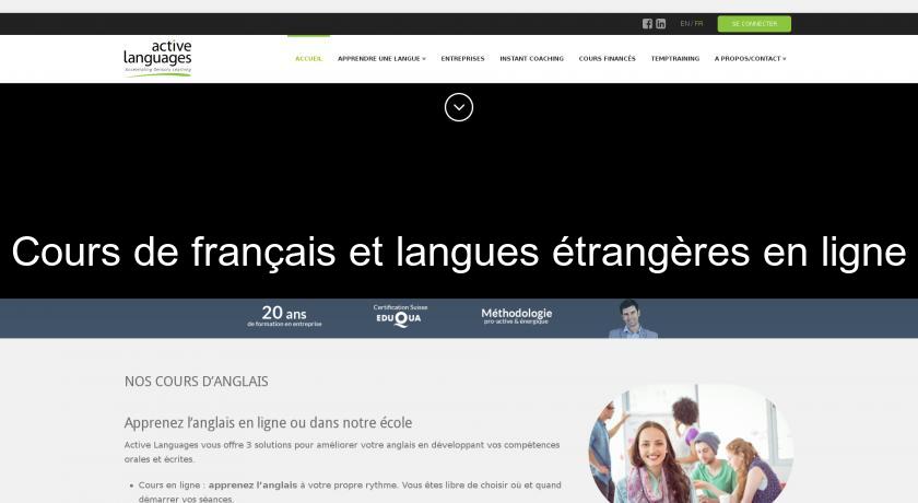 Cours de français et langues étrangères en ligne Cours de français et langues étrangères en ligne