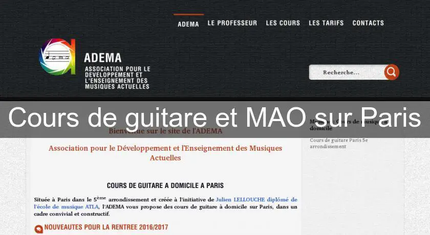 Cours de guitare et MAO sur Paris