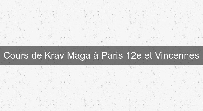 Cours de Krav Maga à Paris 12e et Vincennes
