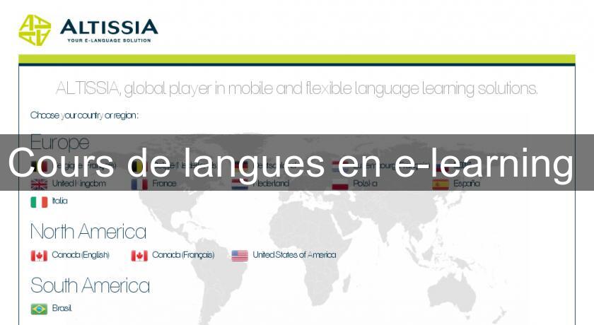 Cours de langues en e-learning Cours de langues en e-learning