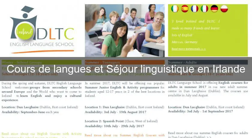 Cours de langues et Séjour linguistique en Irlande