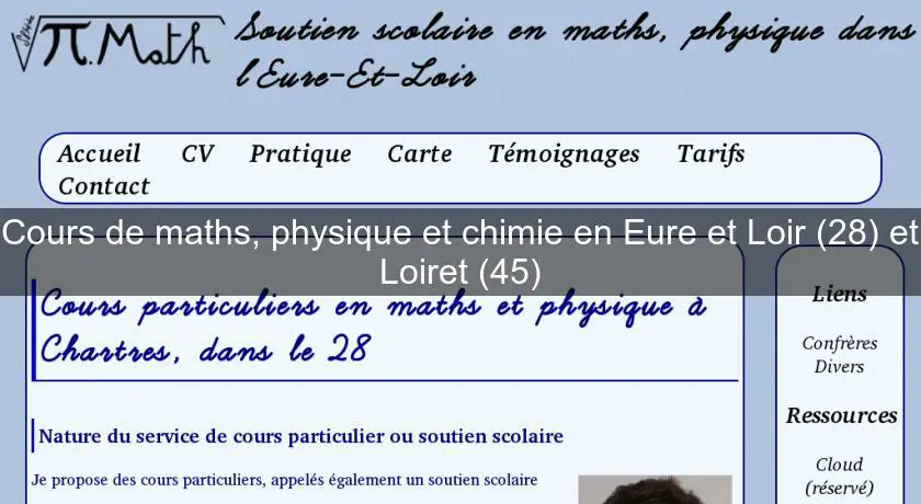 Cours de maths, physique et chimie en Eure et Loir (28) et Loiret (45)