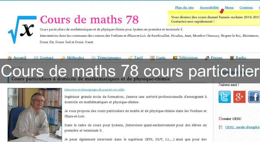 Cours de maths 78 cours particulier