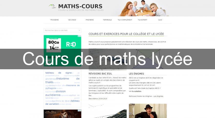 Cours de maths lycée