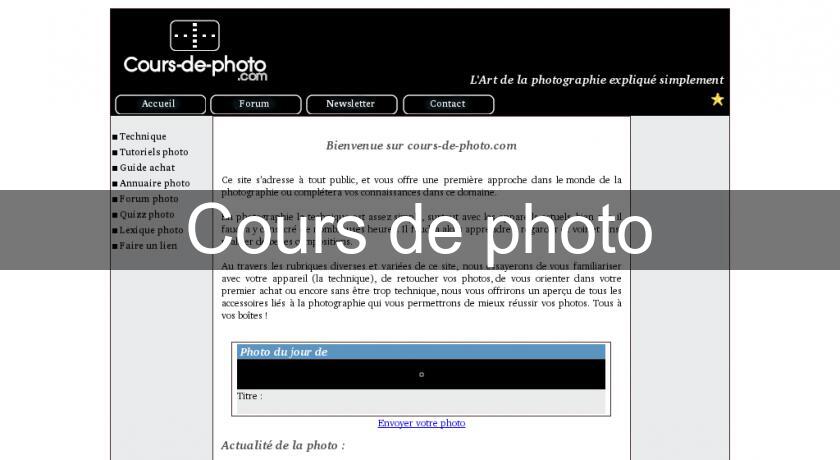 Cours de photo Cours de photo