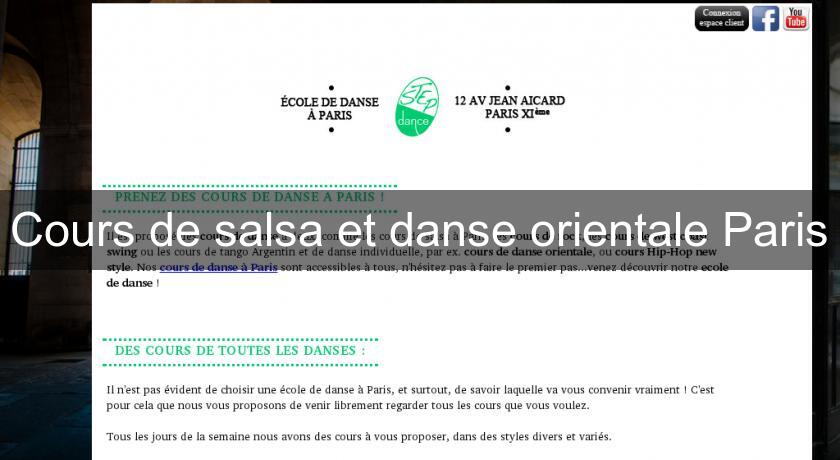 Cours de salsa et danse orientale Paris