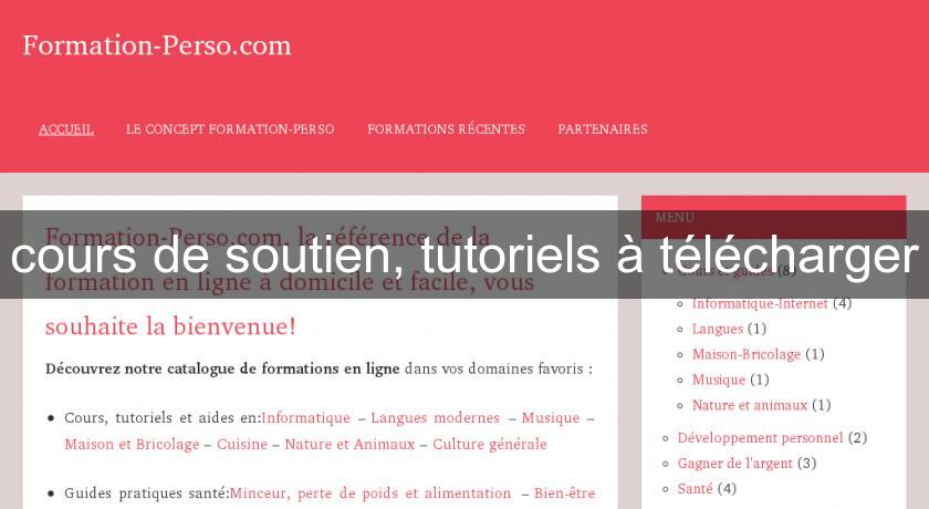 cours de soutien, tutoriels à télécharger