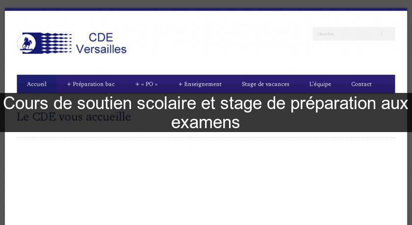 Cours de soutien scolaire et stage de préparation aux examens Cours de soutien scolaire et stage de préparation aux examens