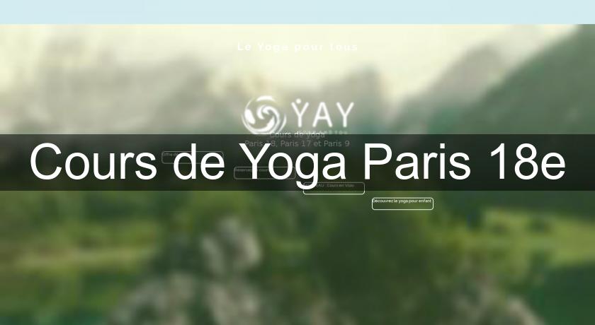 Cours de Yoga Paris 18e