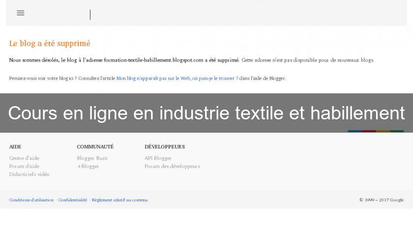 Cours en ligne en industrie textile et habillement Cours en ligne en industrie textile et habillement