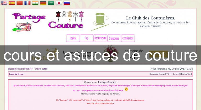 cours et astuces de couture cours et astuces de couture