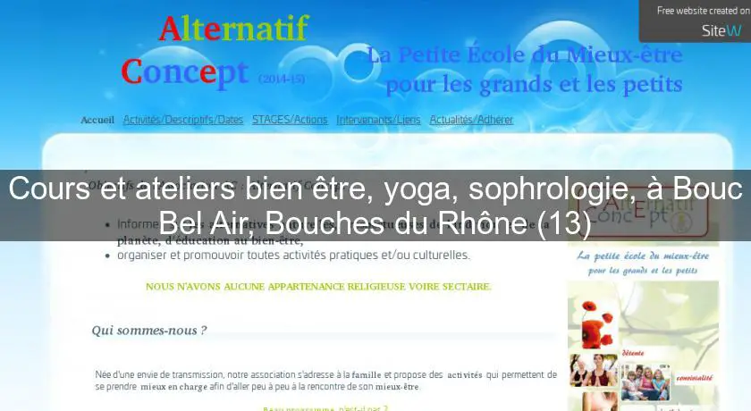 Cours et ateliers bien être, yoga, sophrologie, à Bouc Bel Air, Bouches du Rhône (13)