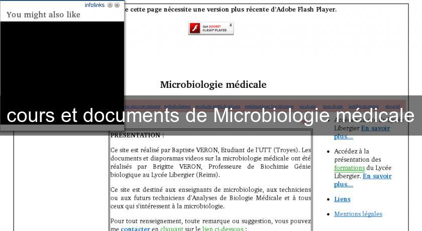 cours et documents de Microbiologie médicale