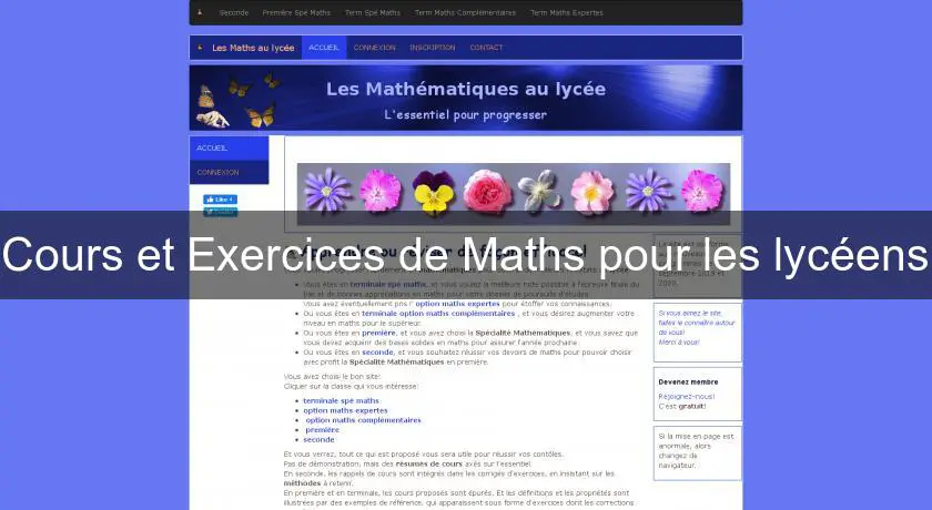 Cours et Exercices de Maths pour les lycéens
