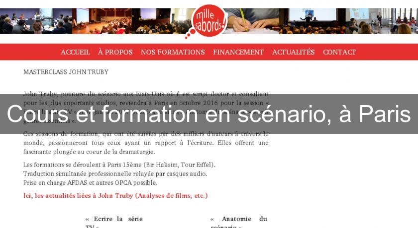 Cours et formation en scénario, à Paris Cours et formation en scénario, à Paris