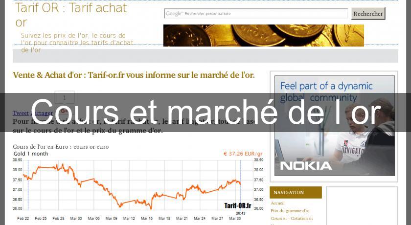 Cours et marché de l'or Cours et marché de l'or