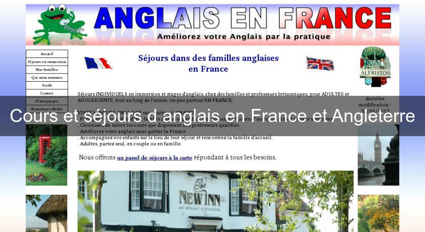 Cours et séjours d'anglais en France et Angleterre Cours et séjours d'anglais en France et Angleterre