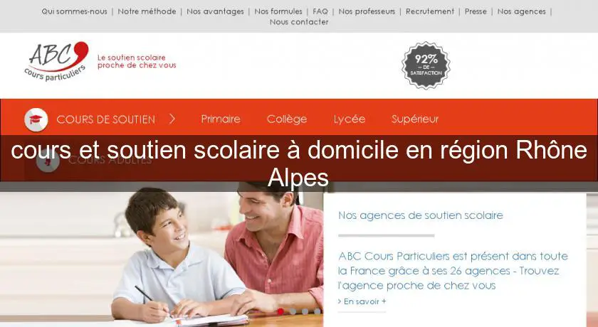 cours et soutien scolaire à domicile en région Rhône Alpes