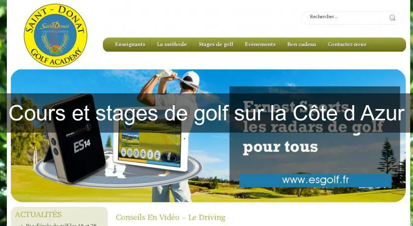 Cours et stages de golf sur la Côte d'Azur