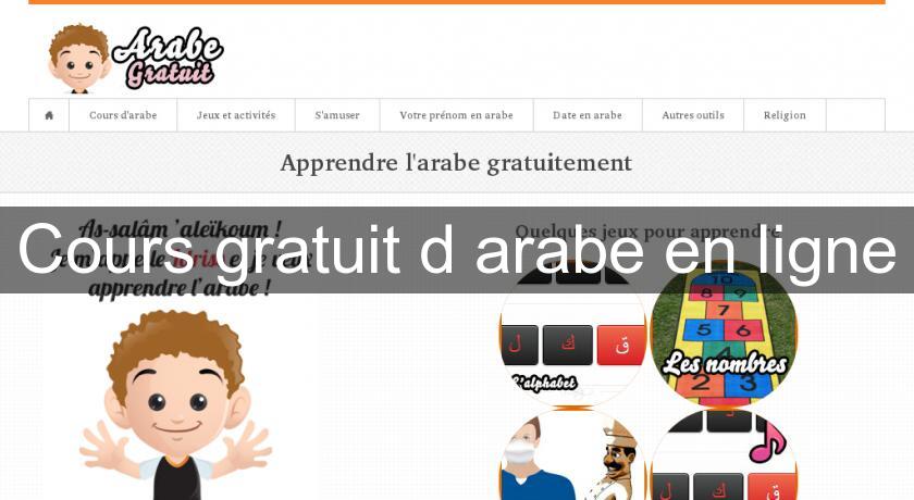 Cours gratuit d'arabe en ligne