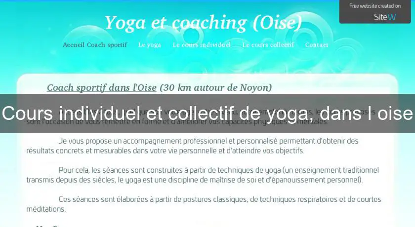 Cours individuel et collectif de yoga, dans l'oise