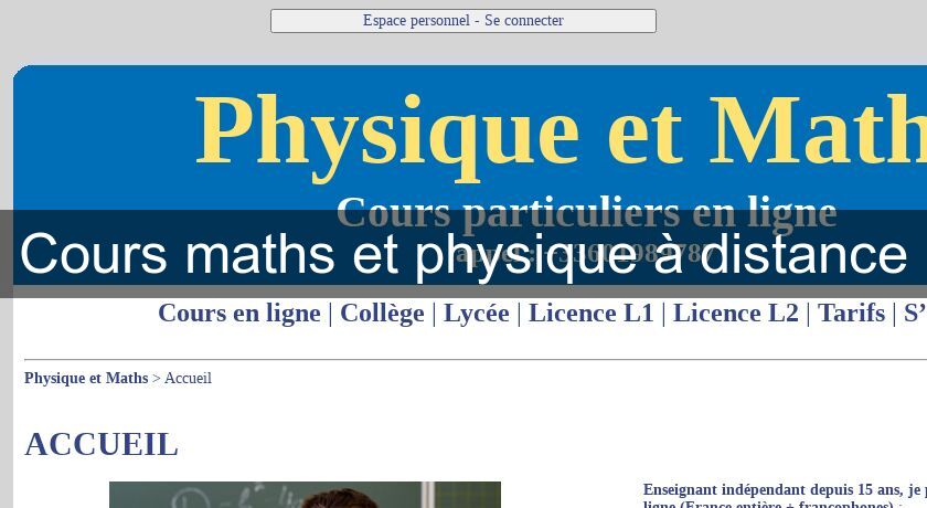 Cours maths et physique à distance Cours maths et physique à distance