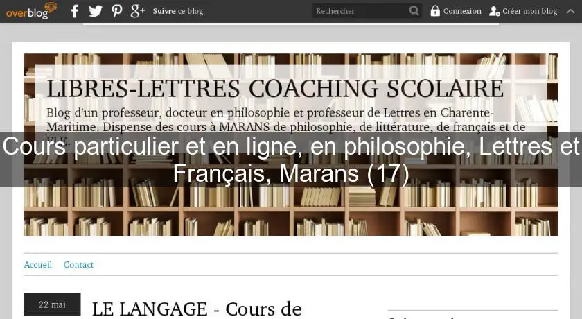 Cours particulier et en ligne, en philosophie, Lettres et Français, Marans (17)