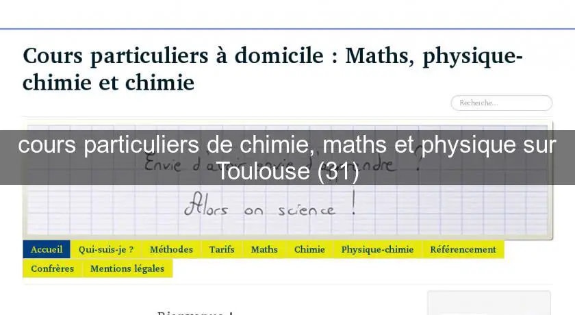 cours particuliers de chimie, maths et physique sur Toulouse (31)