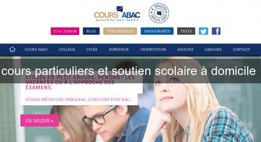 cours particuliers et soutien scolaire à domicile 