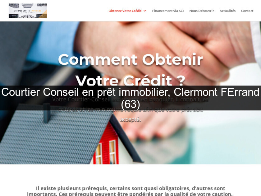 Courtier Conseil en prêt immobilier, Clermont FErrand (63)