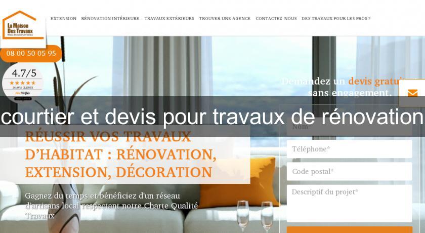 courtier et devis pour travaux de rénovation