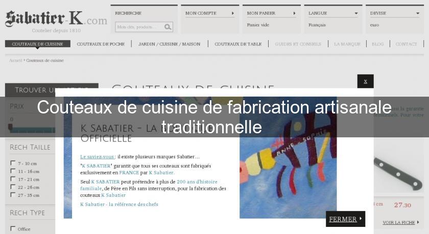 Couteaux de cuisine de fabrication artisanale traditionnelle 