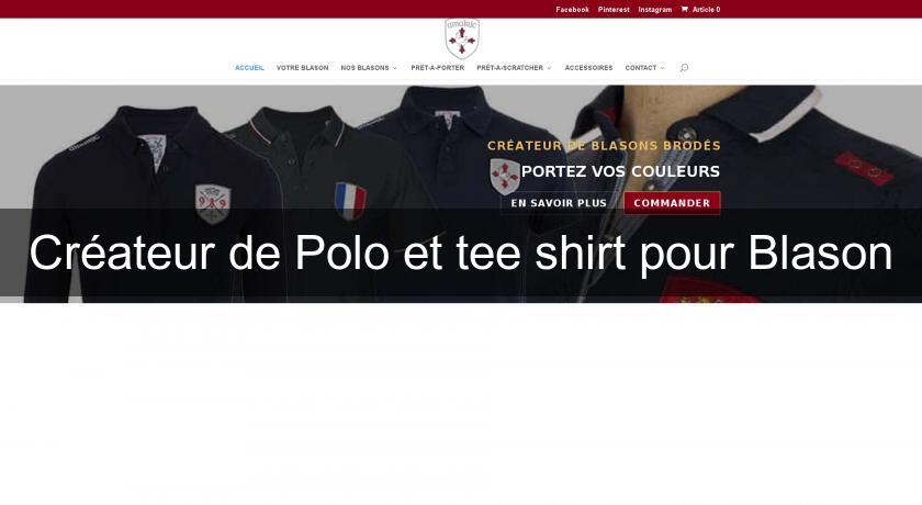 Créateur de Polo et tee shirt pour Blason Créateur de Polo et tee shirt pour Blason
