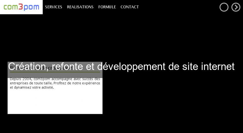 Création, refonte et développement de site internet Création, refonte et développement de site internet