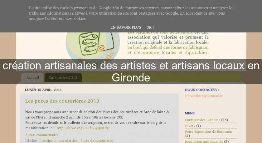 création artisanales des artistes et artisans locaux en Gironde