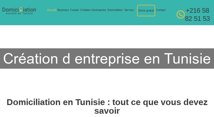 Création d'entreprise en Tunisie
