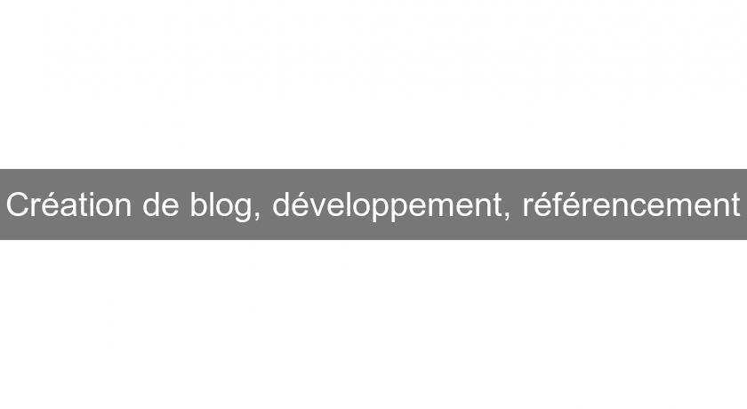 Création de blog, développement, référencement