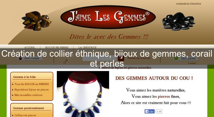 Création de collier éthnique, bijoux de gemmes, corail et perles