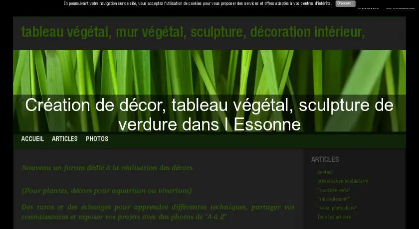 Création de décor, tableau végétal, sculpture de verdure dans l'Essonne